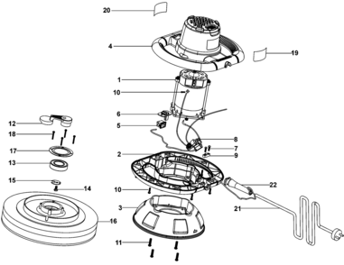 Default Diagram and Parts List for KP1200-B3 Type 1 Black and Decker Sander Polisher